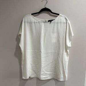 Theory Cream Women's Blouse IVORY  CAP SLEEVE SHELL XL
